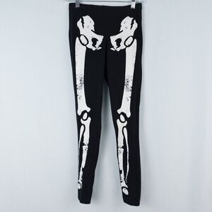 Hot‎ Topic Skeleton Glow In The Dark Leggings Size Medium Halloween Goth Punk
